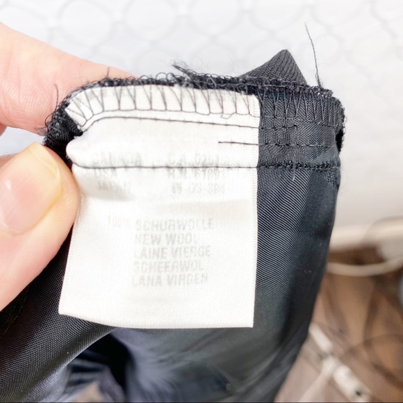 Escada Pinstripe Wool Dress Pants Wide Leg Designer Size 46 - Picture 8 of 9